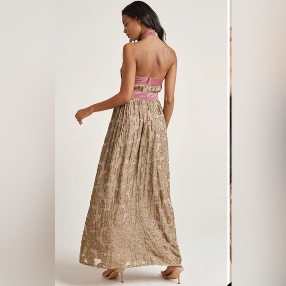 Jacquard Halter Gown - Picture 10 of 16